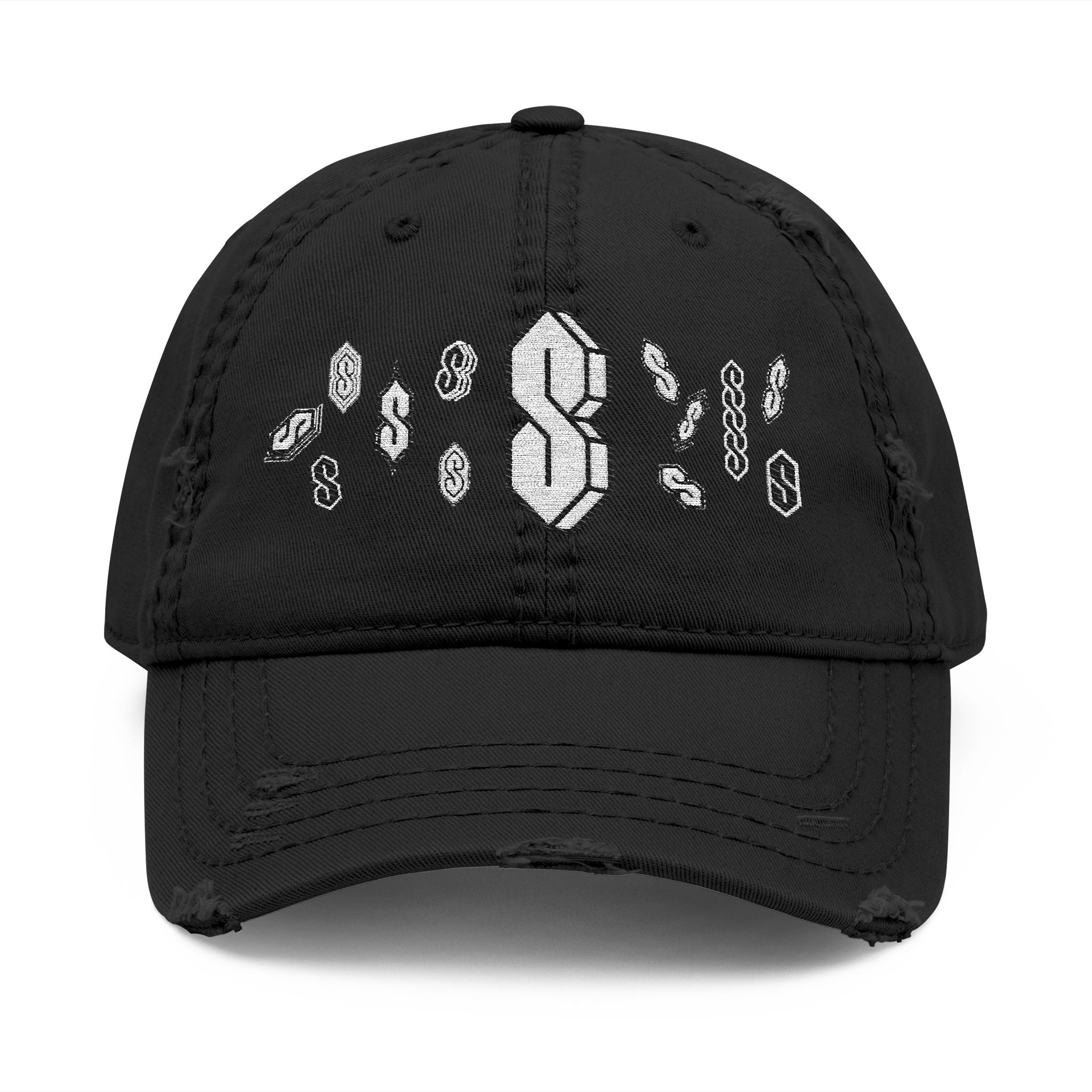 Millenial S Symbols - Distressed Embroidered Dad Hat